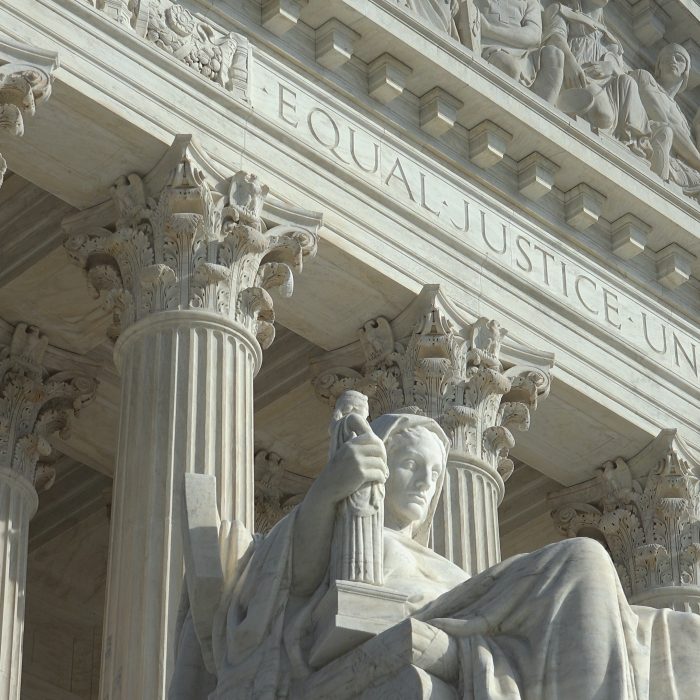 Close-up image of the US Supreme Court